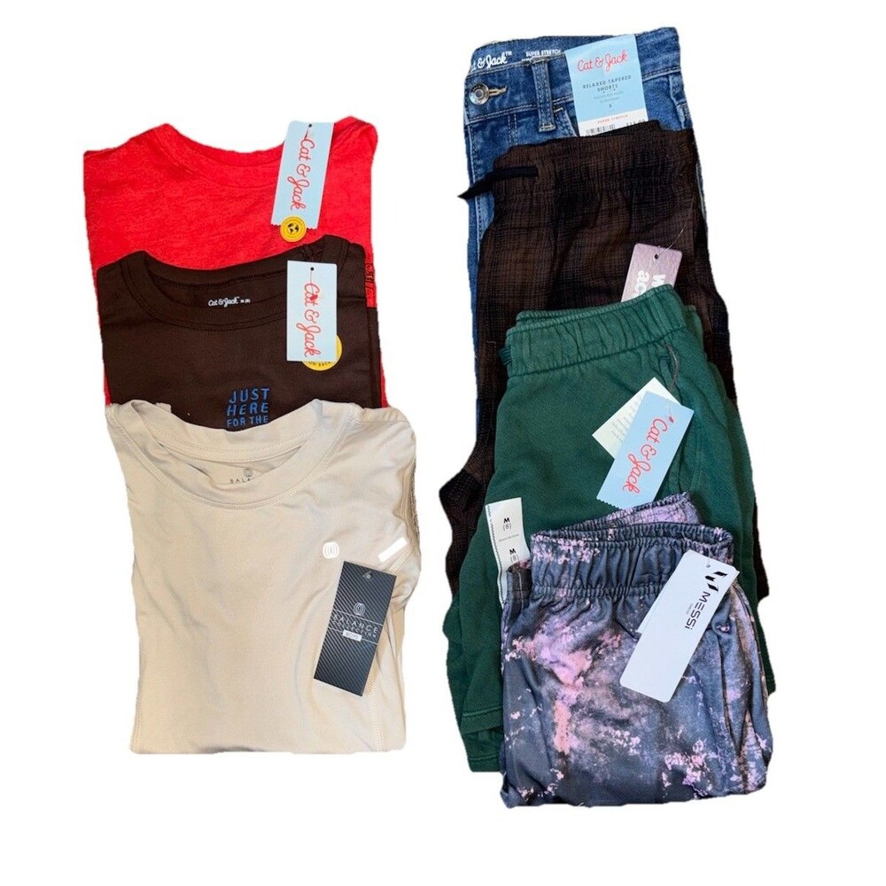 Cat & Jack Weekend Academy Messi A&F Boy’s M (8) Clothing Lot Tops Shorts NWT